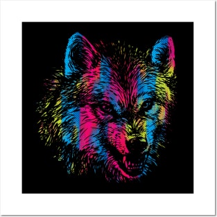 Vibrant Wolf Posters and Art